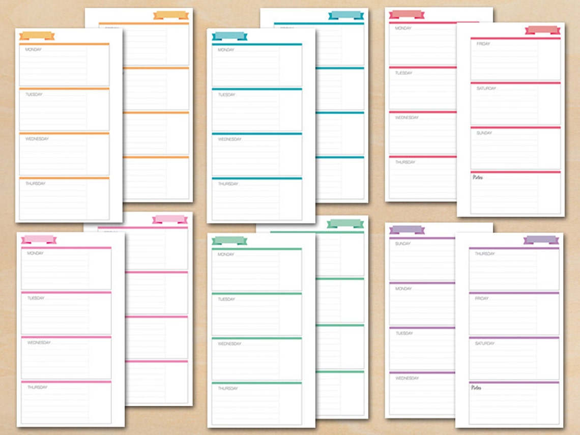 Erin Condren Style Printable Weekly Planner PERSONAL Size - Etsy