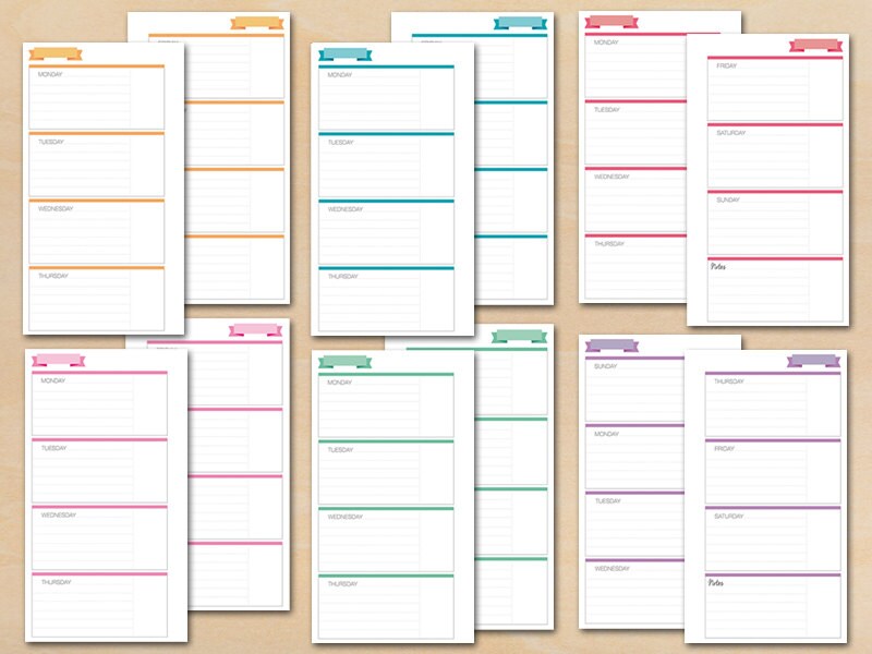 Erin Condren Style Printable Weekly Planner PERSONAL Size | Etsy