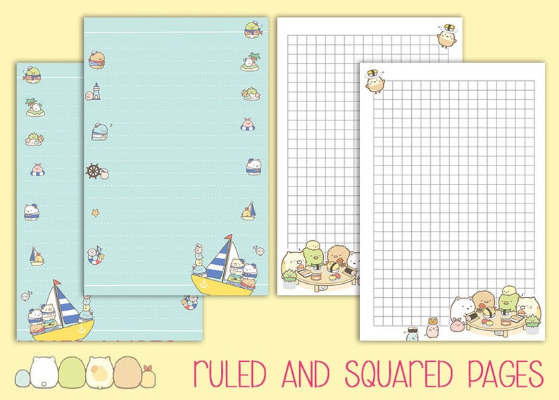 Sumikko gurashi printable pocket size inserts monthly spread weekly planner to do list notes wo2p filofax kikki k small image 4