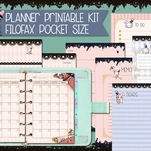 Sentimental circus printable planner pack pocket size weekly view monthly spread undated planner