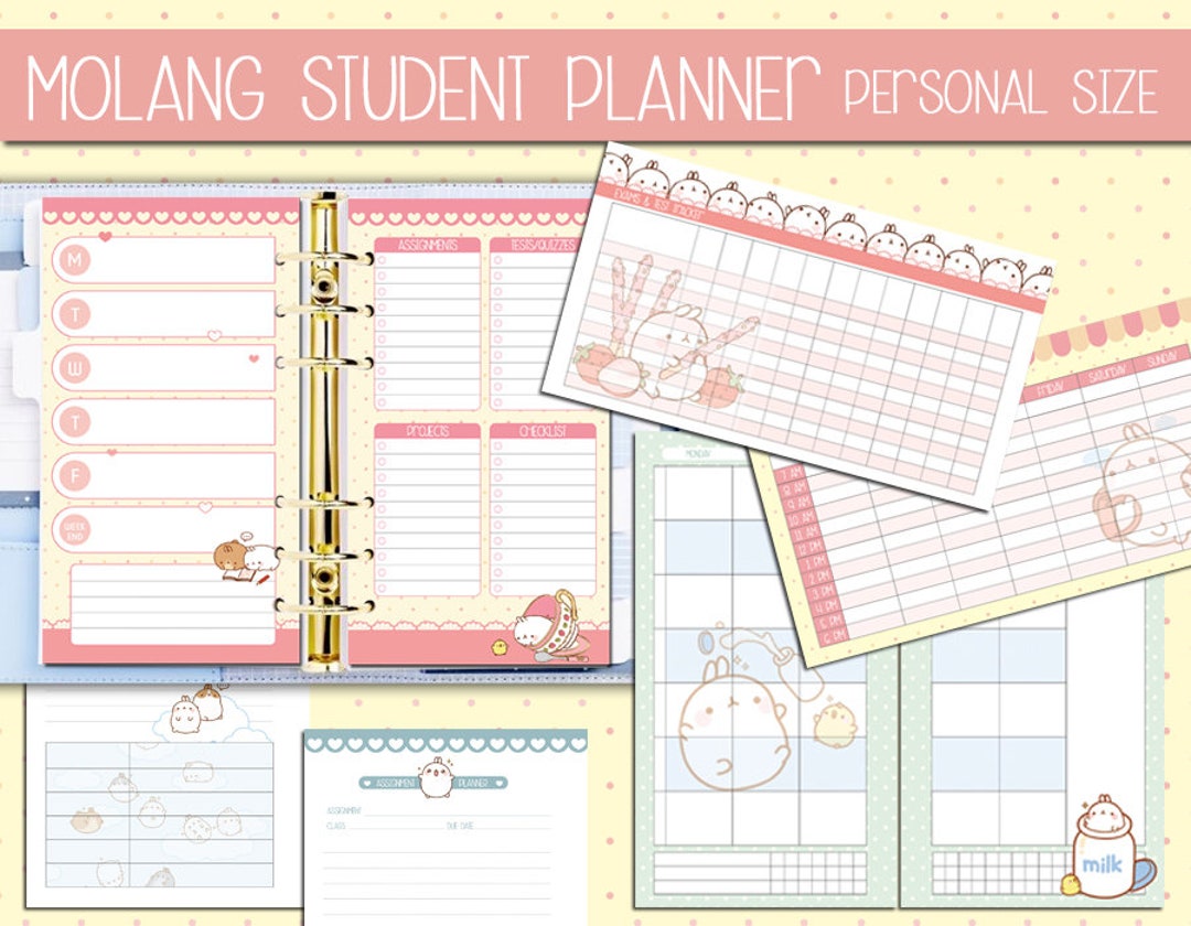 Student Planner Molang Personal Size Printable School Planner Etsy