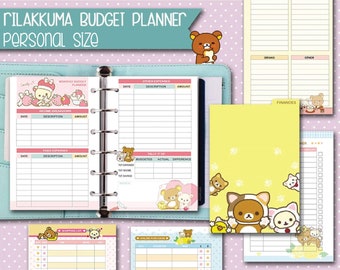 kakebo planner inserts personal size Rilakkuma budget inserts printable finance inserts money tracker kakebo budget inserts expenses tracker