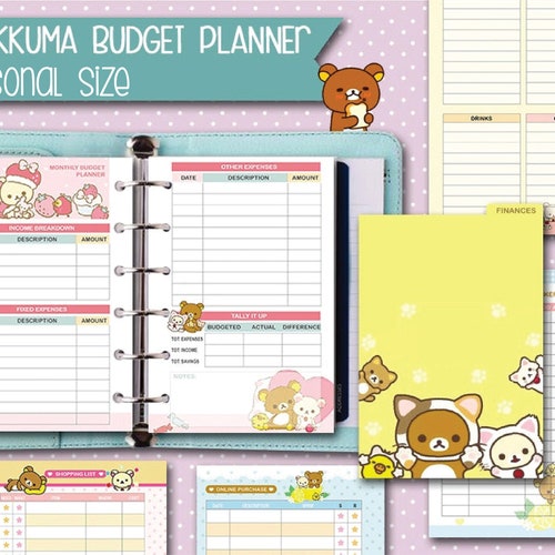 Printable Kakebo Personal Size Inserts Budget Planner Kawaii - Etsy