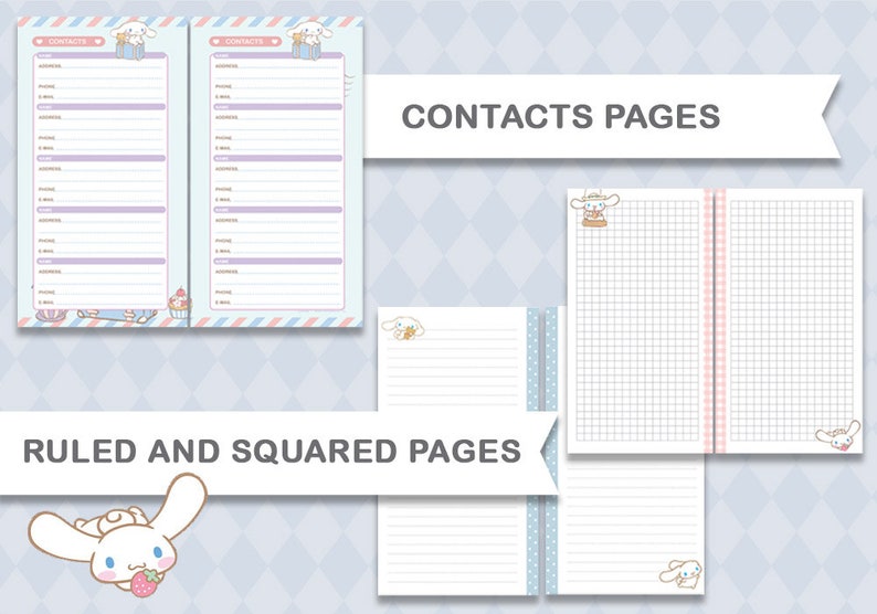 Planner Kit Cute Kawaii Printable Personal Planner Weekly - Etsy