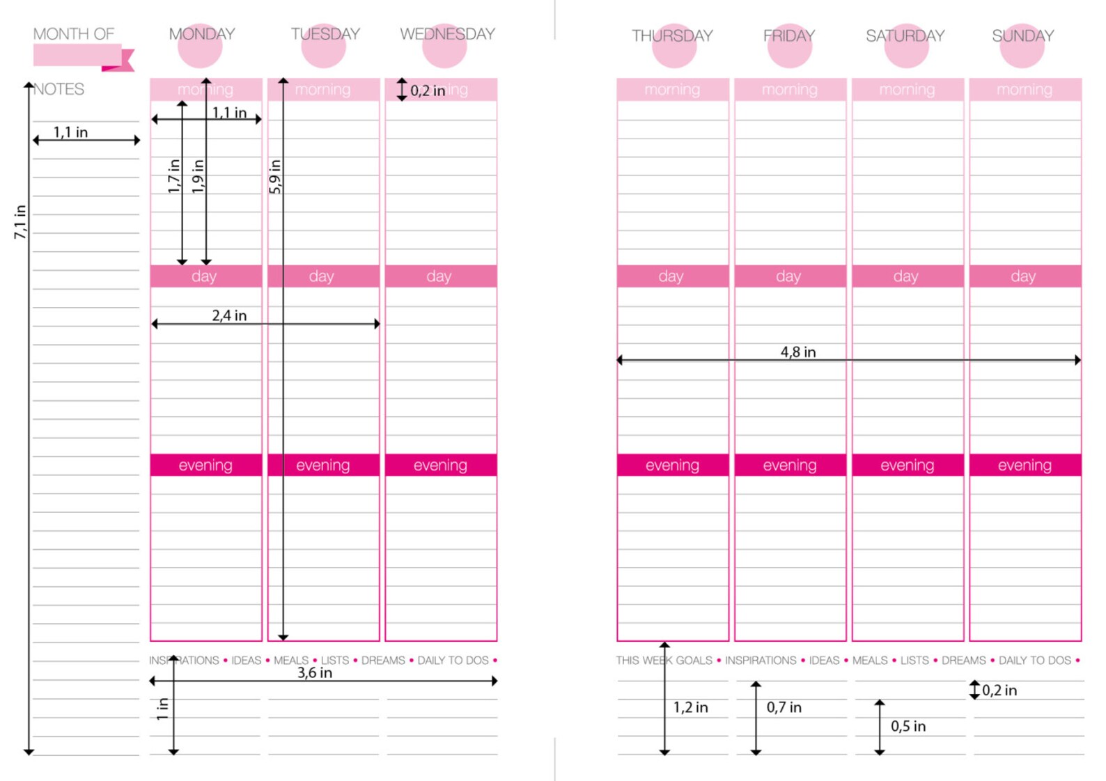 Erin Condren Style Printable Weekly Planner A5 Size - Etsy
