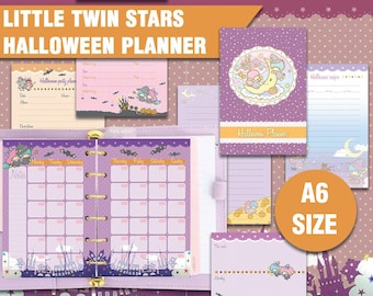 kawaii printable A6 halloween planner kit cute weekly planner monthly planner party planner