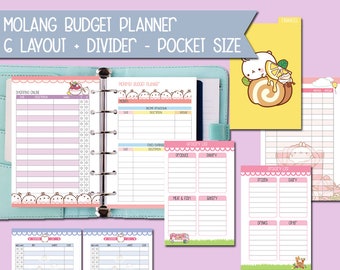 Printable kakebo Budget inserts Molang pocket size expenses tracker filofax personal budget planner bill tracker financial inserts pdf