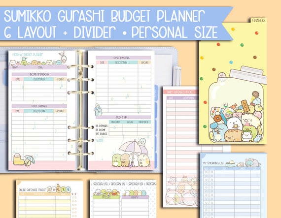 Budget Planner Kakebo Printable Sumikko Gurashi Filofax Etsy