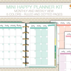Mini Happy Planner Printable Kit Weekly and Monthly Planner Inserts ...