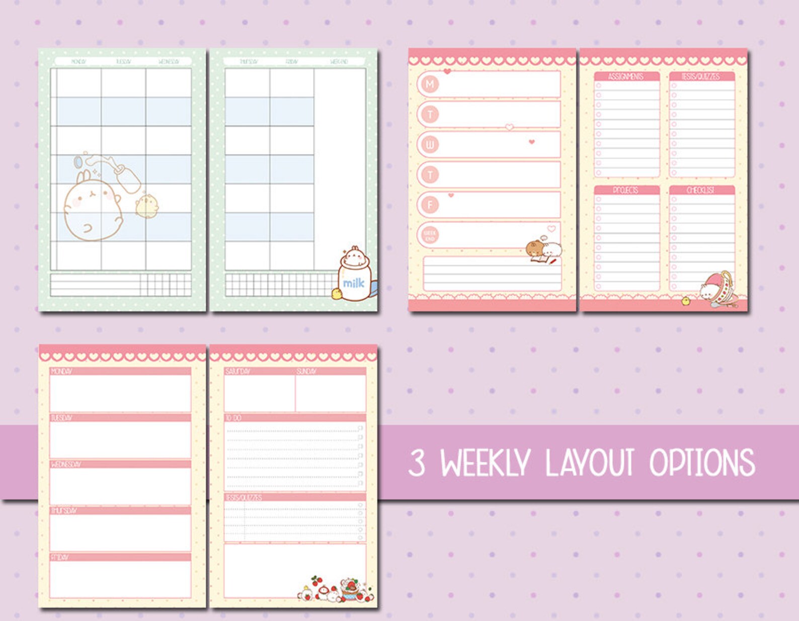 Student Planner Molang A5 Printable School Planner Homeschool - Etsy Canada