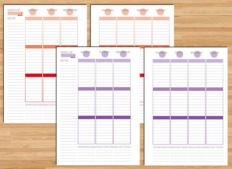 Erin Condren Style Printable Weekly Planner A5 Size - Etsy