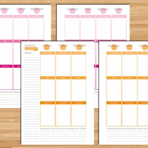 Erin Condren Style Printable Weekly Planner - A5 Size - UNLINED VERSION ...