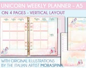 Filofax a5 Unicorn printable weekly planner vertical layout Kikki k large carpe diem planner inserts to do list weekly schedule