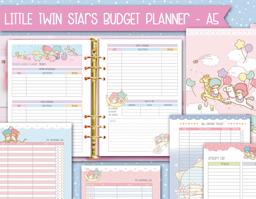 Printable A5 Kakebo Budget Planner Kawaii Inserts Filofax A5 - Etsy