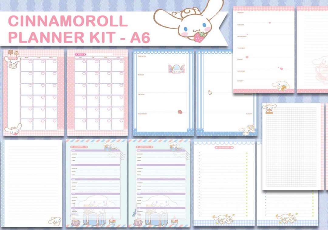 Planner Kit Cute Bunny Printable A6 Planner Weekly Planner Monthly ...