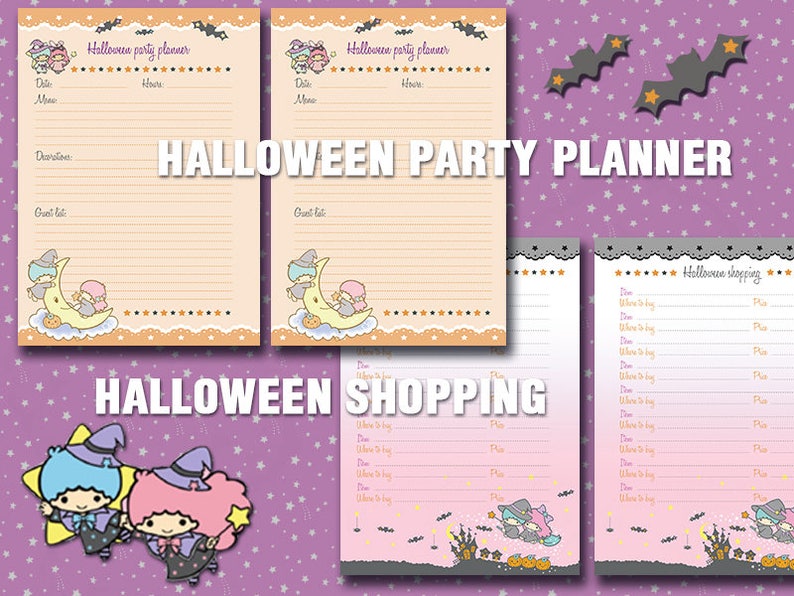 planificador imprimible de halloween a5 planificador filofax vacaciones de octubre Organizador de fiesta imprimible de Halloween DESCARGA INSTANTÁNEA imagen 3
