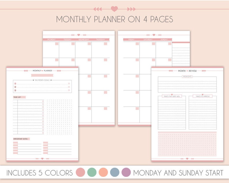 Happy Planner Essential Pack Weekly Planner Monthly Planner | Etsy
