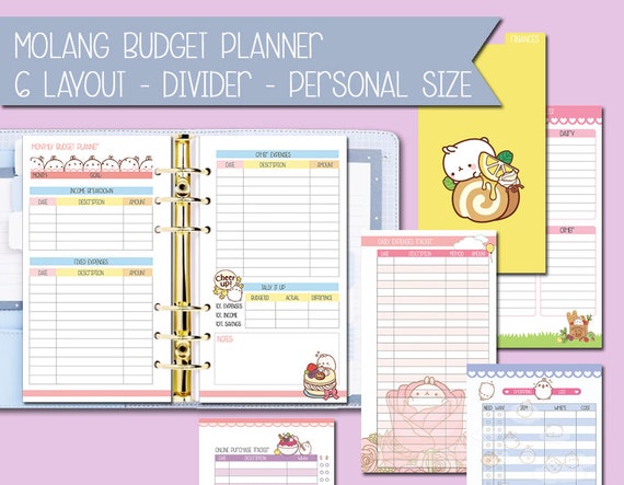 Printable Kakebo Budget Inserts Molang Personal Size Expenses Etsy