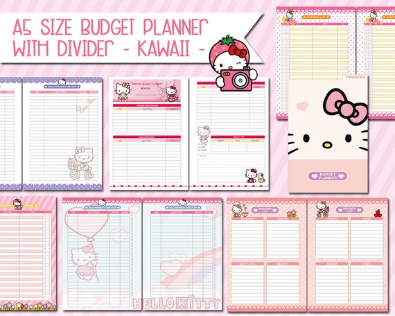 Printable A5 Kakebo Budget Planner Kawaii Inserts Filofax A5 Etsy