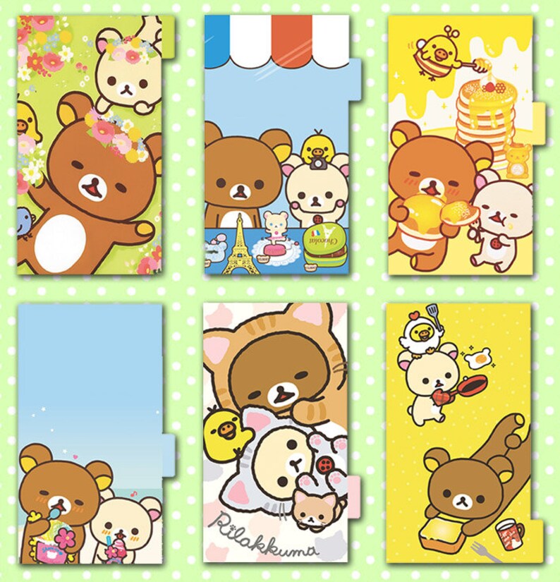 Rilakkuma Planner Dividers Filofax Personal 6 Printable Tabbed - Etsy