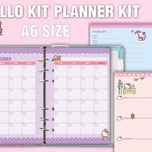 Printable Cute Cat Weekly Planner, Cute Cat Week Planner, Cute Cat Undated  Filofax Inserts, Cute Cat Planner Inserts, Cat Weekly Journal