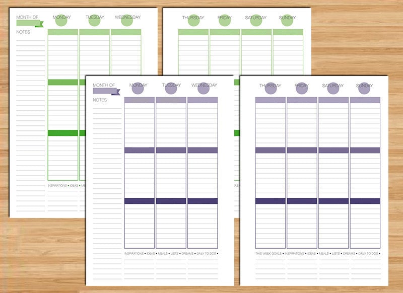 Erin Condren Style Printable Weekly Planner A5 Size | Etsy