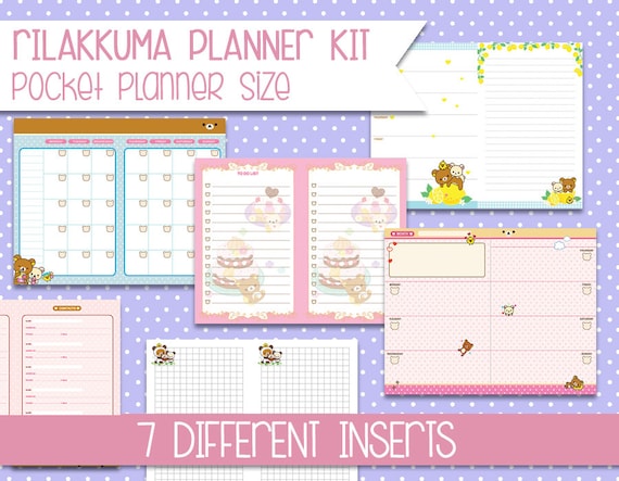 rilakkuma planner kit pocket