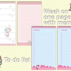 Planner Kit Cute Kawaii Printable Personal Planner Weekly Planner ...