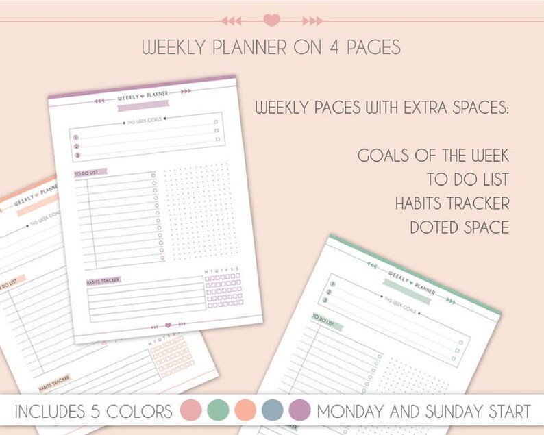 Big Happy Planner Essential Pack, Horizontal Weekly Planner Monthly ...
