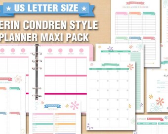 Erin Condren Style Planner Horizontal Layout Maxi Pack | Etsy