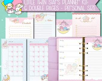 kit de planificador personal imprimible lindo planificador semanal kawaii planificador mensual para hacer notas de lista agenda sin fecha recargas paquete de planificador