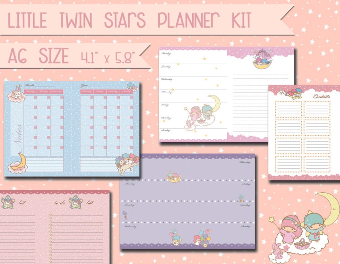 Printable A6 Planner Kit Cute Kawaii Weekly Planner Monthly Planner to ...
