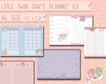 printable a6  planner kit cute kawaii weekly planner monthly planner to do list notes undated agenda refills planner bundle
