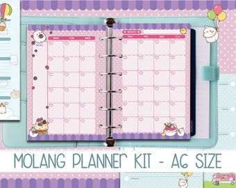 a6 Printable planner kit molang planner inserts filofax inserts planner pages weekly monthly to do list