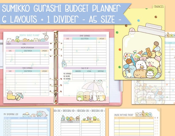Budget Planner Printable Kakebo Sumikko Gurashi A5 Expenses Etsy