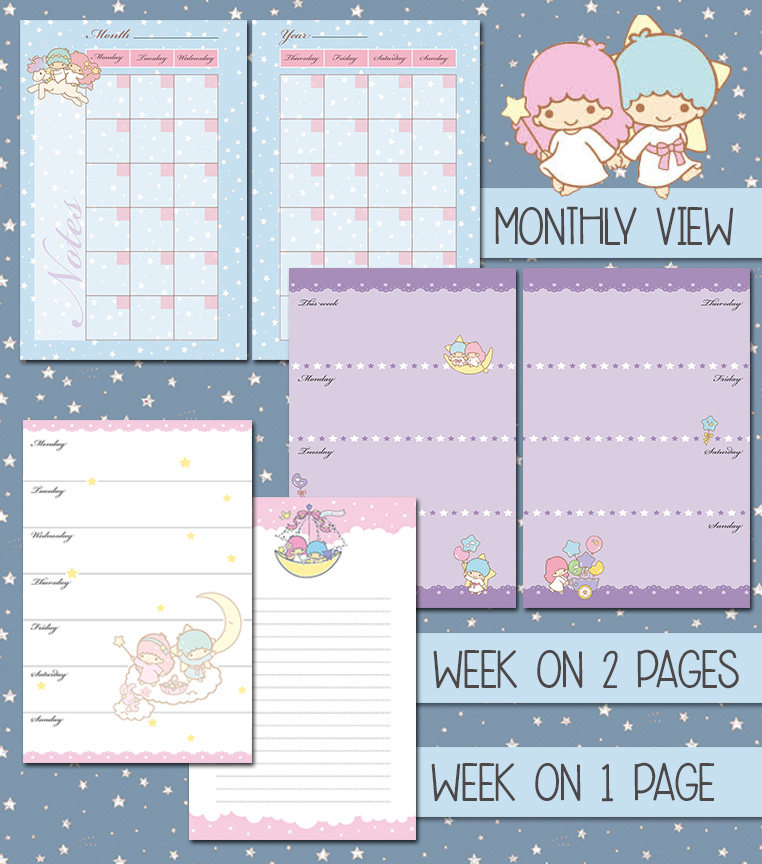 Printable Pocket Planner Kit Cute Kawaii Weekly Planner Monthly Planner ...