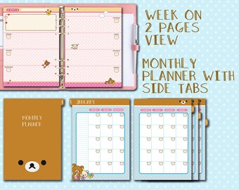 人気商品ランキング Rilakkuma Planner Pack Filofax A5 Printable Planner Kit ぬいぐるみ