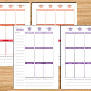 Erin Condren Style Printable Weekly Planner - A5 Size - UNLINED VERSION ...