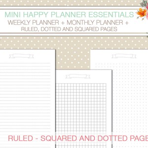Mini Happy Planner Printable Kit Weekly and Monthly Planner Inserts ...