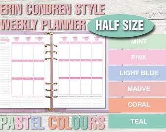 Erin Condren Style Printable Weekly Planner PERSONAL Size | Etsy