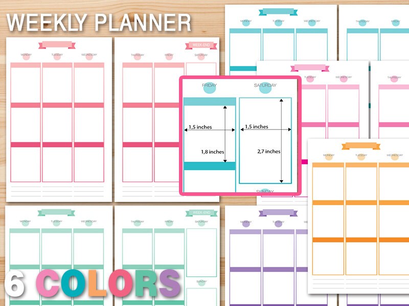 Erin Condren style planner bundle vertical layout HALF SIZE | Etsy