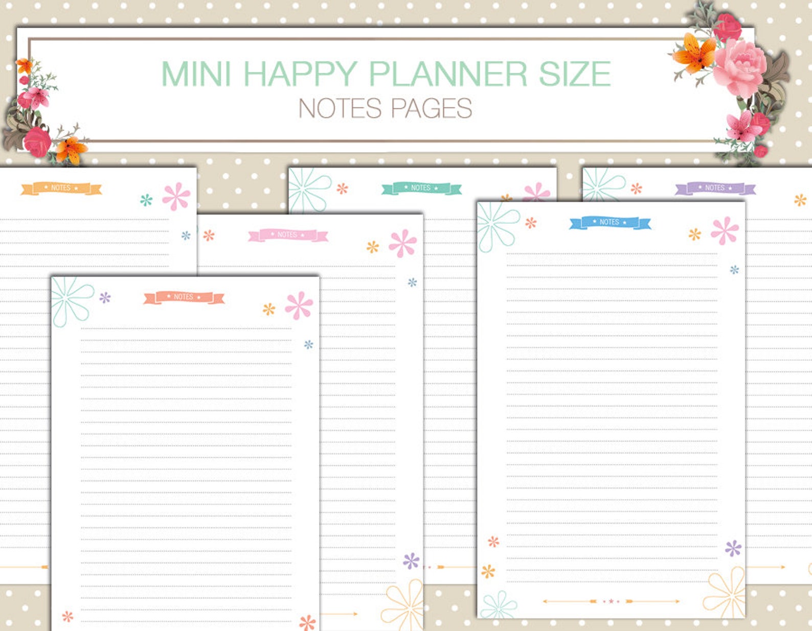 Mini Happy Planner Printable Planner Inserts PDF 4.5 X 7 Inches Mini ...