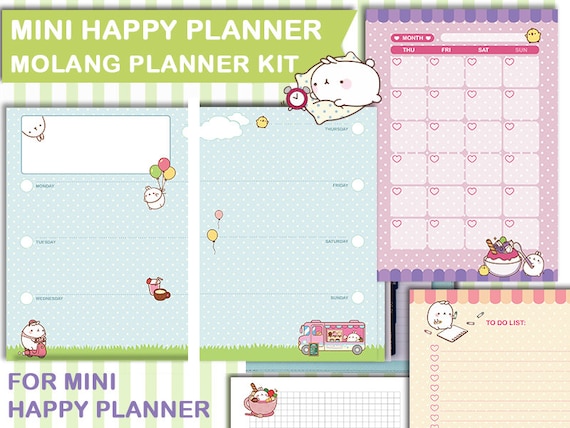Happy Planner Mini Printable Molang Inserts Planner Pages | Etsy