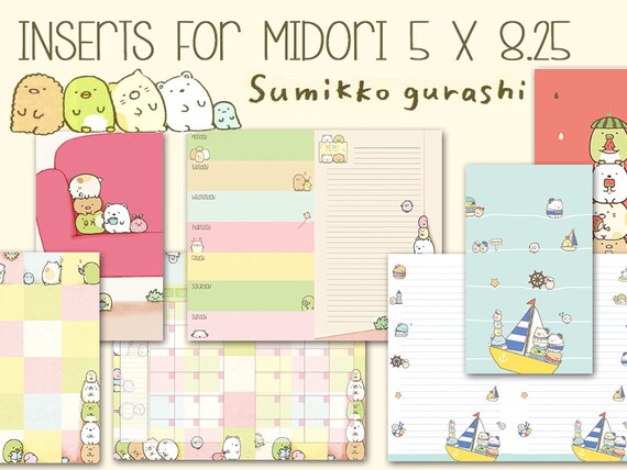 Midori Cahier Inserts Sumikko Gurashi Weekly Monthly Printable | Etsy