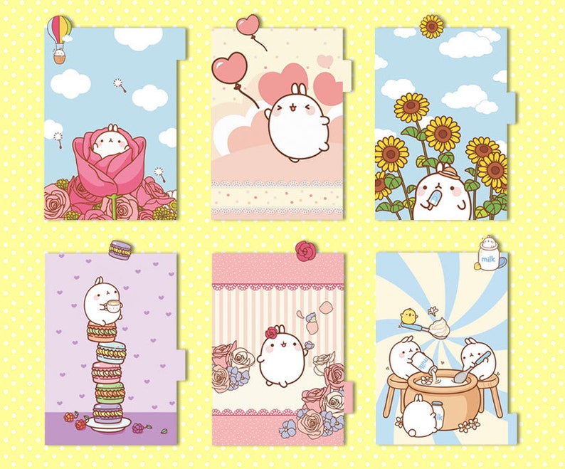 Mini happy planner dividers printable kawaii mini discbound | Etsy