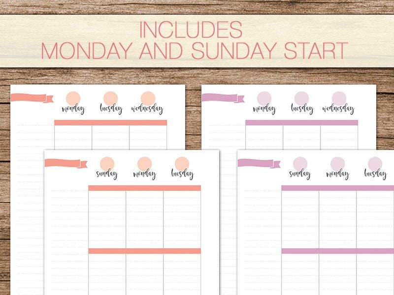 Letter Size Big Happy Planner Printable Weekly and Monthly Planner ...