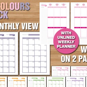 Erin Condren Style Printable Planner Kit - A5 Size - UNLINED WEEK ...
