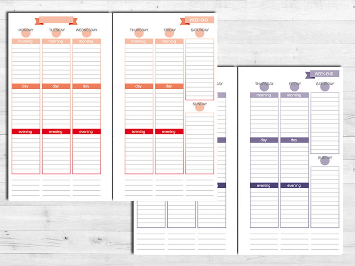 Erin Condren style printable weekly planner personal size | Etsy