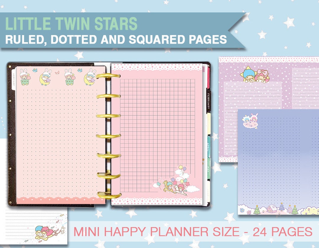 Mini Happy Planner Printable Grid Lines and Dot Inserts Ruled Dotted ...