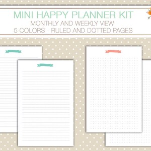 Mini Happy Planner Printable Kit Weekly and Monthly Planner Inserts ...